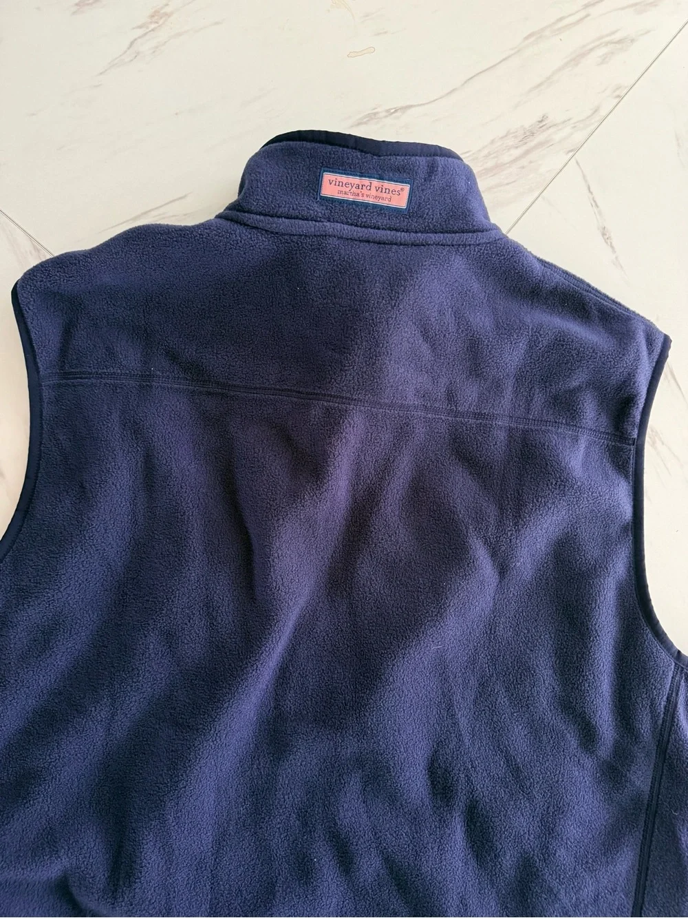 Vineyard Vines Fleece Vest Mens XL Navy Blue Full Zip Pockets Outdoor Warm